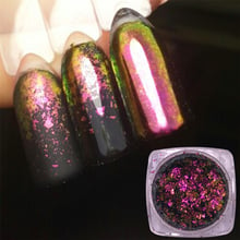 Camaleão 3d para unhas, 14 cores, flocos de lantejoulas, glitter para unha, pó, espelho, cromado, pigmento, arte nas unhas, folhas, decoração, 1 caixa 2024 - compre barato