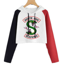 Riverdale moletons moletom traje lado sul serpentes harajuku riverdale southside pullover splice hoodie topo meninas mulher 2024 - compre barato