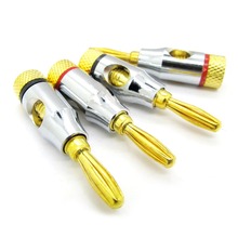 1PC Pure copper HIFI connector gold plated 4mm interface audio socket banana terminal plug 2024 - buy cheap