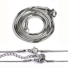 5pcs/lot Stainless Steel Necklace Chains Silver Tone Snake Serpentine Chain Simple Style Lobster Clasp Chians DIY Necklace 2024 - buy cheap