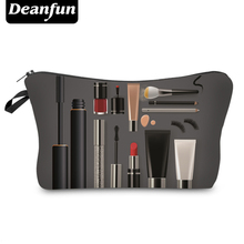 Deanfun Cosmetic Bag  New Fashion Black 3D Printed Zipper Polyester Travel Organizer Necessary Women's Makeup 50752 2024 - buy cheap