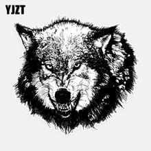 YJZT 16CM*15.3CM Hungry Wolf Bray Personality Car Window Sticker Decal 5-0914 2024 - купить недорого