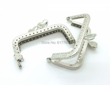 Free Shipping-2PCs Silver Tone Heart Purse Bag Metal Frame Kiss Clasp Lock 8x6cm(3 1/8"x2 3/8") J2588 2024 - buy cheap