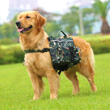 Mochila de camuflagem para cachorro, bolsa grande para transporte de cachorro, para caminhada, treinamento e transporte de animais de estimação ao ar livre 2024 - compre barato