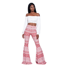 Women Skinny High Waist Floral Printed Flare Pants Casual Bell Bottom Stretch Full Pants Ladies Boho Trousers Oversized S-2XL 2024 - buy cheap