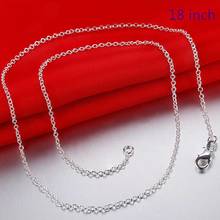 Wholesale 925 Stamped Silver Color 1mm Chain 10 Pcs/lot Necklaces18" New Fashion Jewelry Charm Free Shipping C01 2024 - buy cheap