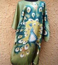 Wholesale Retail Women's Silk Robe Gown Printing Bathrobe Nightwear Kimono Gown Kaftan One Size Hot Selling 2024 - buy cheap