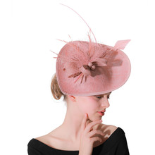Mulheres cor pêssego kendducky festa chapéus senhoras fascinator acessórios para o cabelo feminino elegante véus nupcial headwear moda 2024 - compre barato