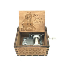 Caja de música de Piratas del Caribe para niños, Caja de madera envejecida tallada, manual, Davy Jones 2024 - compra barato