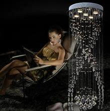 Luxury Spiral Stairs Crystal Chandelier Circular LED Villa Living Room Long Ceiling Lamp Modern Concise Crystal Hanging Light 2024 - buy cheap