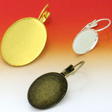 20pcs 10*14mm Cameo Glass Cabochon Antique Bronze Oval Bezel Blank Earrings Settings Base For DIY Earrings 2024 - buy cheap