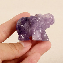 1pcs  40-50mm  Natural quartz crystal dream amethyst carving animal elephant household furnishings 2024 - buy cheap