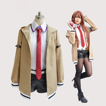 CosZtkhp-Disfraz de Steins Gate para hombre y mujer, traje de Anime japonés para Cosplay, chaqueta, abrigo, Makise Kurisu 2024 - compra barato