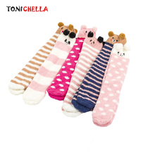 Baby Kids Girls Knee High Socks Cartoon Animal Stripe Cotton Tights Thick Warm Children Lovely Bear Decoration Stockings CL5258 2024 - buy cheap