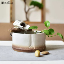 Ceramic Small Water Fountain Home Decoration Waterscape Living Room Office Desktop Creative Bamboo Model Feng Shui Ornaments 2024 - buy cheap