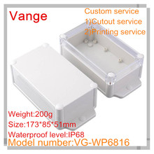 1pcs/lot mould extruded housing waterproof IP68 ABS plastic material enclosure box 173*85*51mm transparent cover under water 2024 - buy cheap