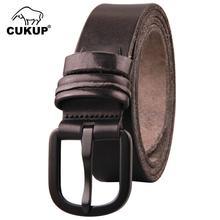 CUKUP Designers Mens Genuine Leather Belts Retro Black Pin Buckle Styles Jeans 3.8cm Width Belt Accessories 2018 New NCK440 2024 - buy cheap