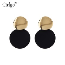 Girlgo-pendientes de Metal Vintage para mujer, aretes largos, estilo Punk geométrico, colgante, Primavera 2024 - compra barato