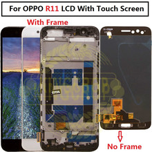 Pantalla LCD de 5,5 pulgadas probada por 100% para Oppo R11, pantalla táctil de marco, montaje de repuesto, color blanco y negro 2024 - compra barato