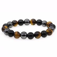 Natural Tiger Eye & Hematite & Black Onyx 10mm Beaded Bracelet For Men Fashion Personality Handmade Stone Jewelry 2024 - buy cheap