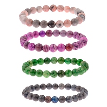 Amader New Design Colorful Natural Stone Beads Bracelets For Women Yoga Prayer Bracelet Men Bileklik Adjustable AB328 2024 - buy cheap