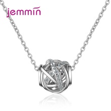 New 925 Sterling Silver Necklace For Women Ladies Latest Fashion Jewelry Best Gift For Lover Silver And Golden Colour 2024 - buy cheap