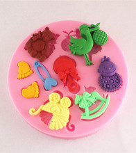 New mini Baby shower  Fondant Mold Silicone Sugar mold Craft Molds DIY gumpaste flowers Cake Decorating 2024 - buy cheap