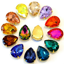 Diamantes de imitación con diseño de garra dorada en miniatura, piedras brillantes para coser en la ropa, muchos cristales de colores, B3550 2024 - compra barato