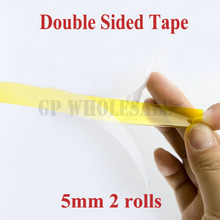 2 pcs/lot 5mm width*20M length*0.1mm thickn Brown Double Faced Towers Glue High Temperature Polyimide Double-sided Adhesive Tape 2024 - buy cheap
