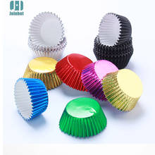 100 pcs/lot Pure Color Gold sliver green blue Foil  Paper Cupcake Liners Cupcake wrappers Cake Decorating Tools Baking Cups 2024 - buy cheap