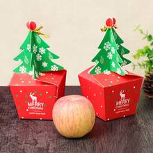 1 PC Merry Christmas Apple Candy Box Bag 3D Christmas Tree Eve Gift Box Dessert Folded Paper Bag Container Festival Gifts Bags 2024 - buy cheap