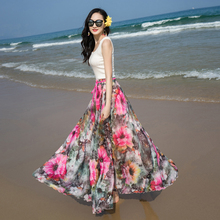 TingYiLi Bohemian Beach Skirt Summer Long Skirts Womens Holiday Maxi Floral Skirt 2024 - buy cheap
