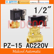 High temperature steam brass solenoid valve normal closed AC220V PZ-15 port 1/2"steam type 2024 - buy cheap