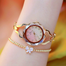 Relojes de cuarzo de oro rosa para Mujer, pulsera elegante con esfera pequeña y diamantes, marca famosa, 2019 2024 - compra barato