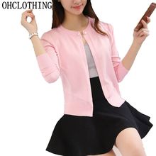 OHCLOTHING Newest Knitted Cardigan Women 2017 Spring Autumn Long Sleeve Women Sweater Cardigan Female Single Button Pull Femme 2024 - buy cheap