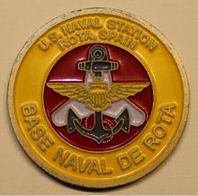DHl frete grátis 50pcs/100pcs/200 pçs/lote Rota, Espanha Estação Naval Marinha Challenge Coin M_St 2024 - compre barato