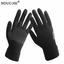 NDUCJSI-guantes antideslizantes para pantalla, manoplas de punto de Cachemira, cálidas, de lana con letras impresas, para hombre y mujer, Invierno 2024 - compra barato