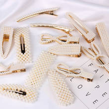 Exknl Korea Fashion Hairpins Women Hair Clip Barrettes Heart Pearl Wedding Hairwear For Women Accessory Hair Pins 2019 Jewelry 2024 - buy cheap