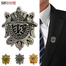 SHEEGIOR-broche placa con Pin para hombre y mujer, insignia de caballero, Escudo de corona, accesorios, regalo 2024 - compra barato