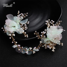 Miallo Newest Flowers Organza Wedding Hair Combs Bridal Hair Accessories Jewelry Handmade Headpieces for Women Tiaras 2024 - buy cheap