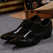 Zapatos Oxford de punta estrecha para hombre, calzado de vestir de cuero auténtico estilo Derby, con cordones, de talla grande, para boda 2024 - compra barato