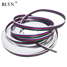 5 pin RGBW Wire 100M 50M 10M 5M 22AWG Pure Copper Flat Wire For RGBW LED Strip Extend Cable Connector 2024 - buy cheap