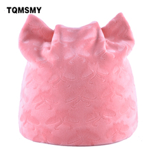 TQMSMY 2018 Women's Winter Knitted Caps For Ladies Lovely Cat Ear Beanies Cap Hat women Pattern Cute Beanie Hats Gorros TMDH10 2024 - buy cheap