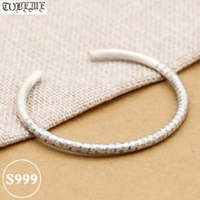 100% 999 Silver Women Cuff Bracelet the Buddhist Heart Sutra Bangle Good Luck Bracelet 2024 - buy cheap