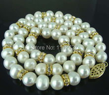 Hot 2021 new fashion style Charming 8-9mm White Akoya Shell Pearl Necklace Beads Jewelry Natural Stone 18''BV232 Wholesale Price 2024 - buy cheap