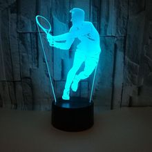 Tennis 3d Lamp Colorful Touch Remote Control 3d Led Visual Table Lamps For Bedroom Character Customized 3d Lighting Table Lamp 2024 - buy cheap