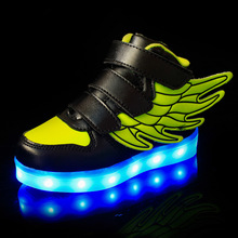 New Baby Boys Casual LED Light Wings Shoes Children Breathable Fashion Kids USB Charging Luminous Girls Sneakers Glowing Shoes 2024 - buy cheap