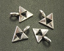 100pcs  Silver Color Hollow out triangle Charm Bracelet Necklace Jewelry Making Handmade DIY 15x10mm A1904 2024 - buy cheap