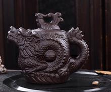 Yixing-TETERA de dragón y Fénix auténtica, tetera de arcilla púrpura, capacidad 2024 - compra barato