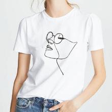 Camisetas blancas Hipster de dibujos animados para mujer, ropa Harajuku de algodón en tallas grandes, Tops para mujer, Camiseta con estampado estético 2019 2024 - compra barato